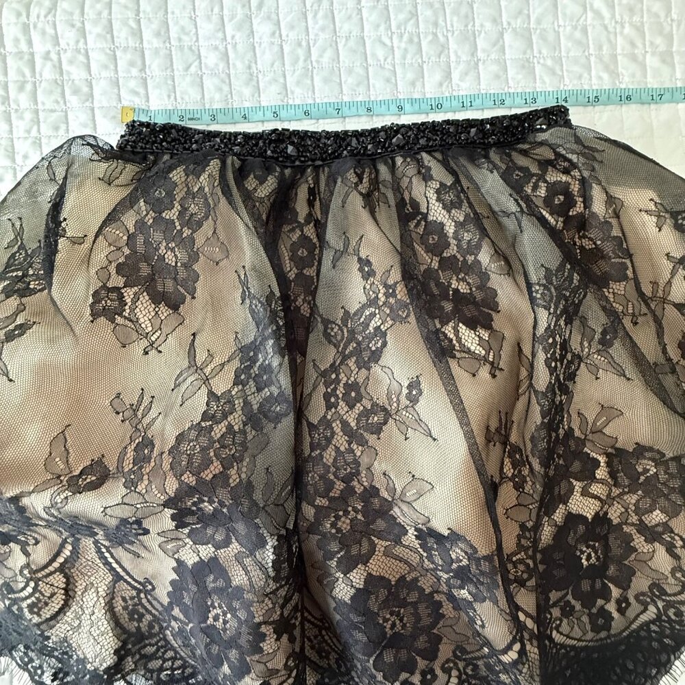 Alyce Paris Womens Black Lace Overlay Skirt With Beaded Waist Size 6, NWOT - Picture 7 of 10